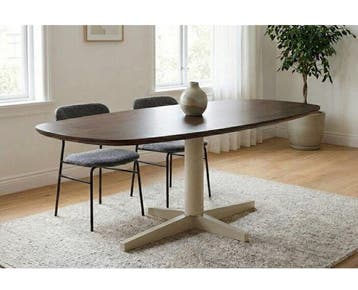 Eettafel Libra Deens ovaal mangohout 160x90 cm - Poot Beige, Ophalen of Verzenden, Nieuw