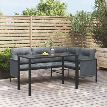 vidaXL Tuintafel 110x54x70 cm staal antracietkleurig, Verzenden, Nieuw, Rvs