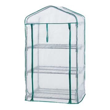 [en.casa] Tuinkas Chaam foliekas 125x69x49 cm wit, Verzenden, Nieuw