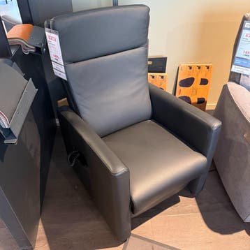 Sta-op relaxfauteuil Connie - Leder Zwart - Weber, Ophalen of Verzenden, Nieuw, Leer