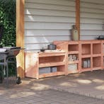 vidaXL Keukenkasten voor buiten MEPPEL 2 st massief, Huis en Inrichting, Keuken | Keukenelementen, Verzenden, Nieuw, Bruin