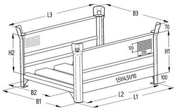 Stapelrek heson 21/94 1000x800mm grijs, gebruikt, Zakelijke goederen, Ophalen of Verzenden