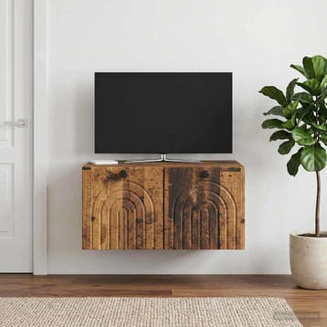 vidaXL Wandbeugel TV-kast Oud hout 59,5 x 41 x 30 cm Bewerkt, Minder dan 50 cm, Verzenden, Nieuw, Minder dan 100 cm