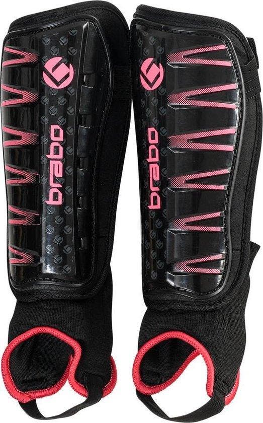 Brabo Shinguard F4 w/anklesock Black/Pink Scheenbeschermer, Sport en Fitness, Hockey, Verzenden