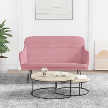 vidaXL Bankje 110x76x80 cm fluweel roze, Verzenden, Nieuw, Stof, Minder dan 150 cm