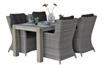 Cancun-Delano Tuinset 4 Personen - Acacia / Natural Grey, Verzenden, Nieuw