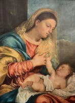 Italiaanse school (XIX) - Madonna en het Kind Jezus. De, Antiek en Kunst, Kunst | Schilderijen | Klassiek
