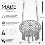 Tillvex® Hangstoel - Binnen & Buiten - Tot 200kg - Grijs •, Verzenden, Zo goed als nieuw