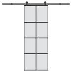 vidaXL Schuifdeur met beslag 76x205 cm ESG-glas en aluminium, Verzenden, Nieuw