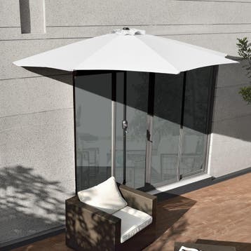 Parasol halfrond voor balkons of terrassen 300x150x230 wit, Verzenden, Nieuw