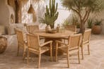 Tuinset 6 stoelen Teakhout hoge korting direct leverbaar, Tuin en Terras, Tuinsets en Loungesets, 6 zitplaatsen, Teakhout, Nieuw