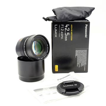 Panasonic 42.5mm F1.2 Power OIS Leica DG Nocticron Asph, Zonnekap, Micro Four Thirds, Nieuw, Panasonic