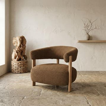 Fauteuil Lola - bruin Hush, Huis en Inrichting, Stoelen, Ophalen of Verzenden, Nieuw