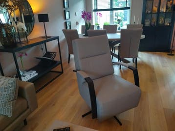 Leren draaifauteuil met hoge rug en stervoet - bruin leer, Huis en Inrichting, Ophalen of Verzenden, Nieuw, Leer