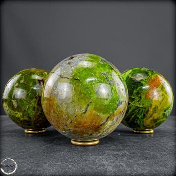 Groen Opal-Set – Drie bollen van natuursteen in tijdloze
