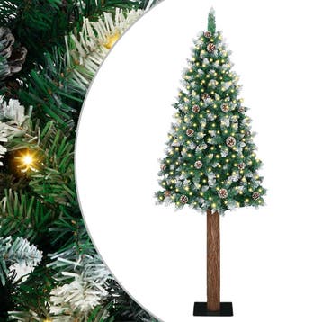 vidaXL Slanke Kerstboom Groen 180 cm PVC en massief, Diversen, Kerst, Verzenden, Nieuw