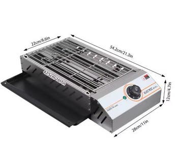 Elektrische BBQ 2.5KW RVS Tafelgrill Instelbaar Outdoor, Verzenden, Nieuw