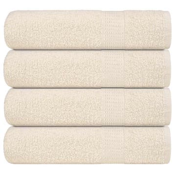 vidaXL Handdoeken FROGN 4 st 50x100 cm 360 g/m² crème, Verzenden, Nieuw