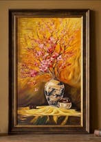 Ngoc Thi Oanh (1975) - Le Vase au Dragon 90 60 cm