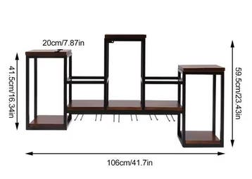 Wandrek Wijnrek – Hout en Metaal, Industrieel 106×20×55 cm, Verzenden, Nieuw