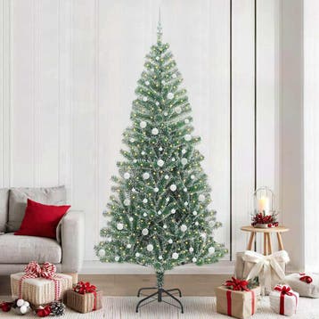 vidaXL Kunstmatige Kerstboom Sneeuw Gevlochten met LED Licht, Verzenden, Nieuw