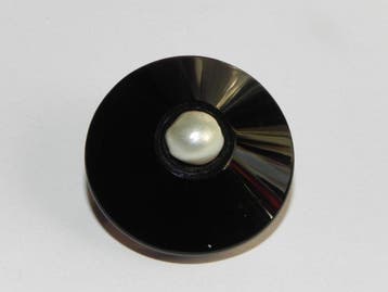 Broche - 14 karaat Geel goud Onyx - Parel, Sieraden, Tassen en Uiterlijk, Antieke sieraden