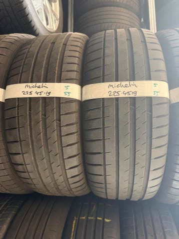 225-45-19 Michelin Zomerbanden 5mm Incl Montage 225 45 19, Gebruikt, Band(en), Personenwagen, Ophalen