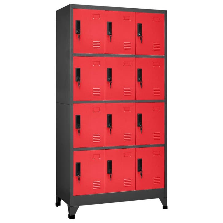 vidaXL Lockerkast 90x45x180 cm staal antracietkleurig en, Huis en Inrichting, Kasten | Lockerkasten, Nieuw, Verzenden