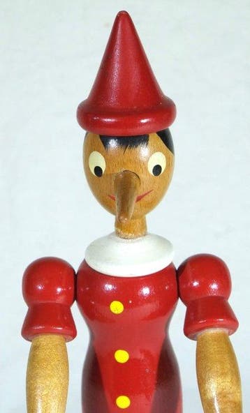 sculptuur, Pinocchio - 24 cm - Hout, Antiek en Kunst