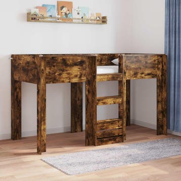 vidaXL Bunk Bed voor Kinderen Gerookt eiken 75 x 190 cm, Verzenden, Nieuw, Bruin, Hout