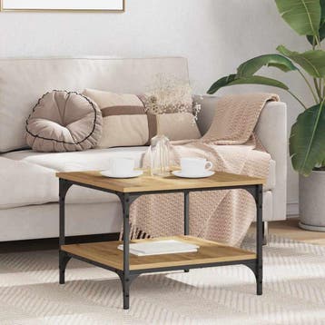 vidaXL Salontafel Artisan Eiken 55 x 55 x 40 cm Bewerkt hout, Huis en Inrichting, Verzenden, Nieuw, 45 tot 65 cm, Minder dan 55 cm