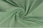 10 meter mousseline stof - Licht mint - Double gauze, Overige kleuren, 120 cm of meer, Ophalen of Verzenden, Katoen