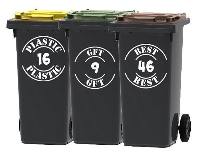 4 Container/Kliko huisnummer stickers wit, Doe-het-zelf en Verbouw, Containers, Verzenden