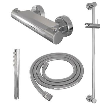 Brauer Chrome Carving Glijstangset met Thermostaatkraan -, Ophalen of Verzenden, Nieuw