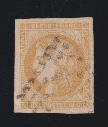 Frankrijk 1870 - Uitgifte van Bordeaux, Nr. 43Bc bistre, Gestempeld