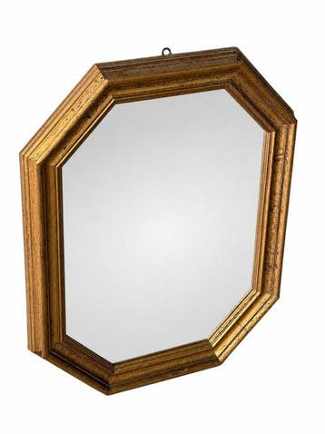 Spiegel - Hout, Glas - achtkante spiegel