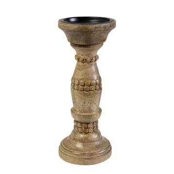 Candle Holder mango hout bubbel 25cm, Verzenden, Nieuw