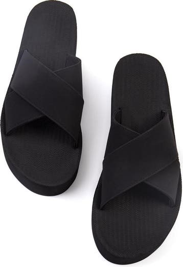 Indosole - Maat 39/40 - Platforms Dames Slippers - Zwart, Verzenden, Nieuw