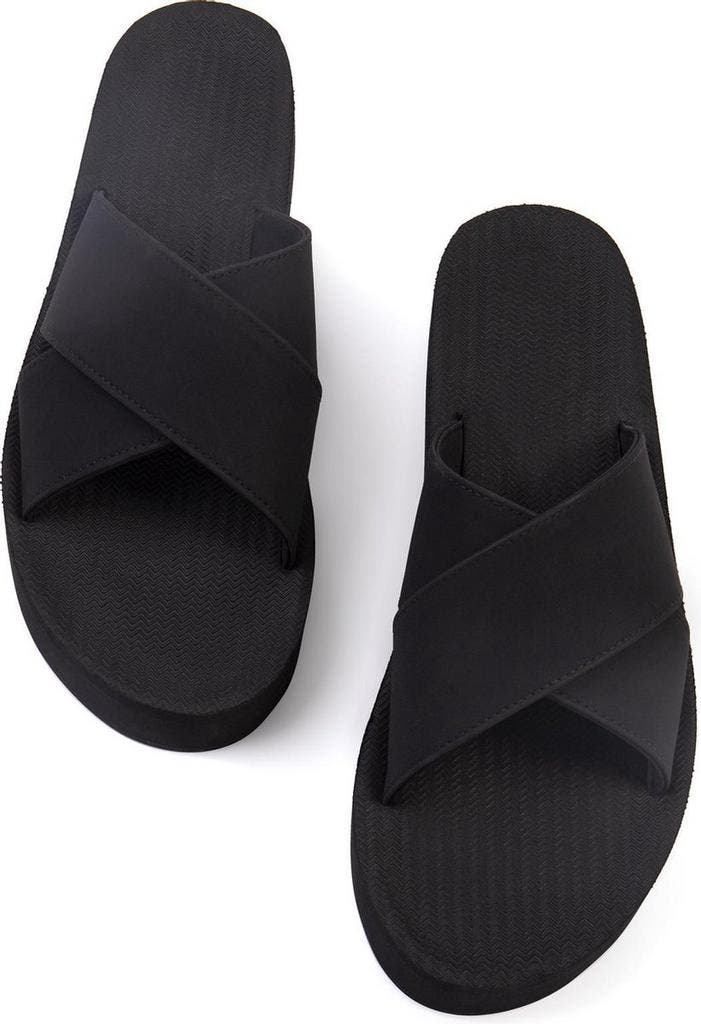 Indosole - Maat 39/40 - Platforms Dames Slippers - Zwart, Kleding | Dames, Schoenen, Verzenden