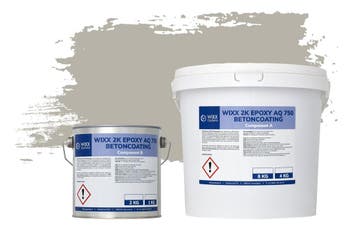 Wixx 2K Epoxy AQ 750 Betoncoating RAL 7044 | Zijdegrijs, Verzenden, Nieuw, Grijs, Verf