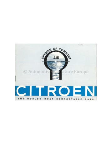 1961 CITROEN DS 19 / ID 19 LUCHT & WATER BROCHURE ENGELS, Nieuw, Author