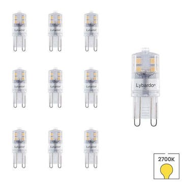 Set van 10 LED lampen G9 | 230 volt | 2 watt | 2700K warm, Verzenden, Nieuw, Overige typen