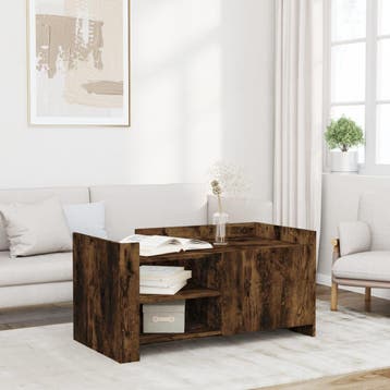 vidaXL Salontafel 100x50x50 cm bewerkt hout gerookt, 100 tot 150 cm, Verzenden, Nieuw, 50 tot 100 cm