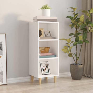 vidaXL Dressoir 34,5x32,5x90 cm bewerkt hout wit, Huis en Inrichting, Kasten | Dressoirs, Minder dan 50 cm, Verzenden, Nieuw, 25 tot 50 cm