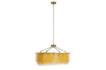 Hanglamp ROYAL 80 cm met fijne gouden metalen kettingen -, Ophalen of Verzenden, Nieuw