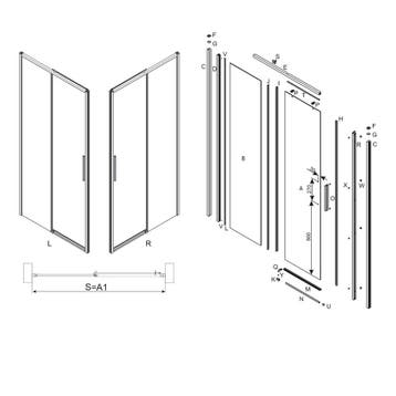 Schuifdeur Lacus Torcello Tweedelig Helder Glas 150x200 cm, Ophalen of Verzenden, Nieuw