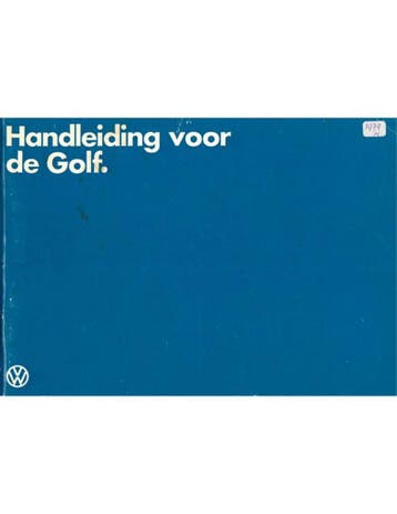 1979 VOLKSWAGEN GOLF INSTRUCTIEBOEKJE NEDERLANDS