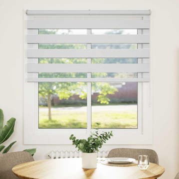 vidaXL Zebra Blind 135x100 cm stofbreedte 130,9 cm polyester, Verzenden, Nieuw, Wit