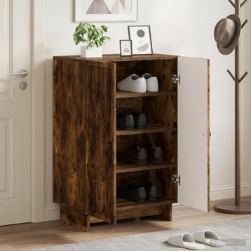vidaXL Schoenenkast EDE 59,5 x 39,5 x 90 cm Bewerkt hout, Verzenden, Nieuw
