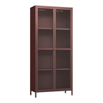 Vitrinekast Säkylä 180x80x35 cm bordeaux rood [en.casa], Verzenden, Nieuw
